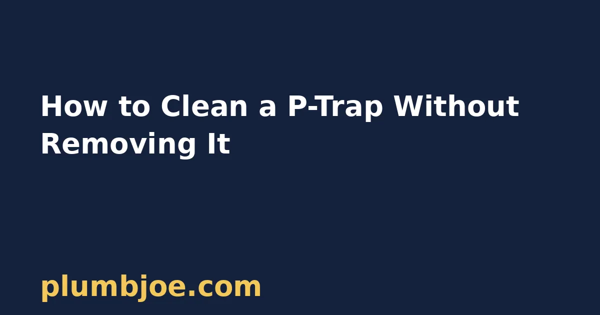 How to Clean a P Trap without Removing It
