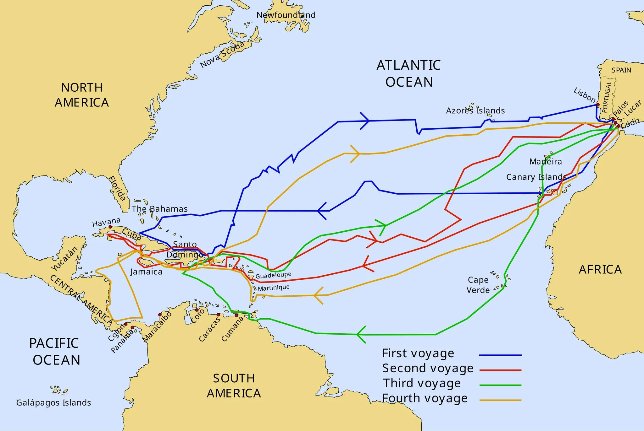 Christopher Columbus' Voyages (1492-1504)