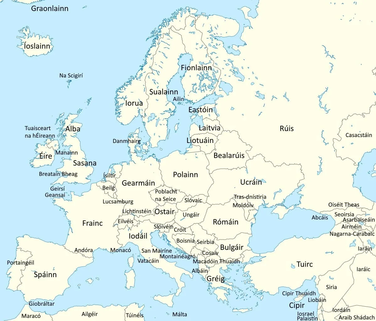 European Countries with Irish Names