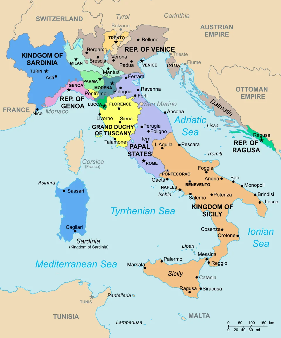 Italy Map in 1796