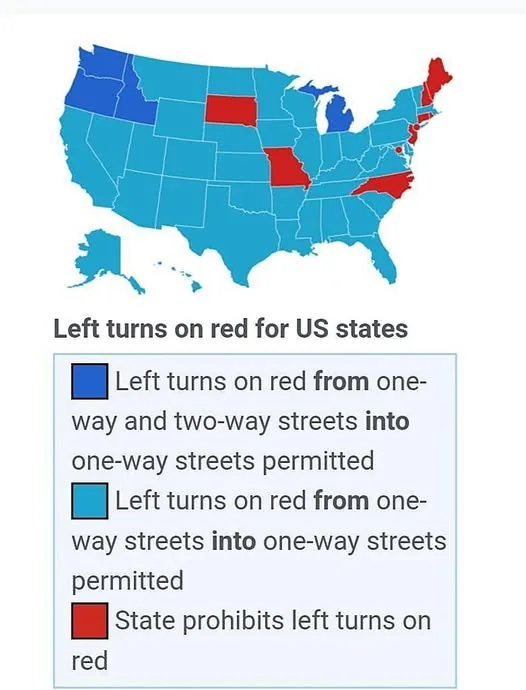 Can You Turn Left on Red It Depends on Which State You're In