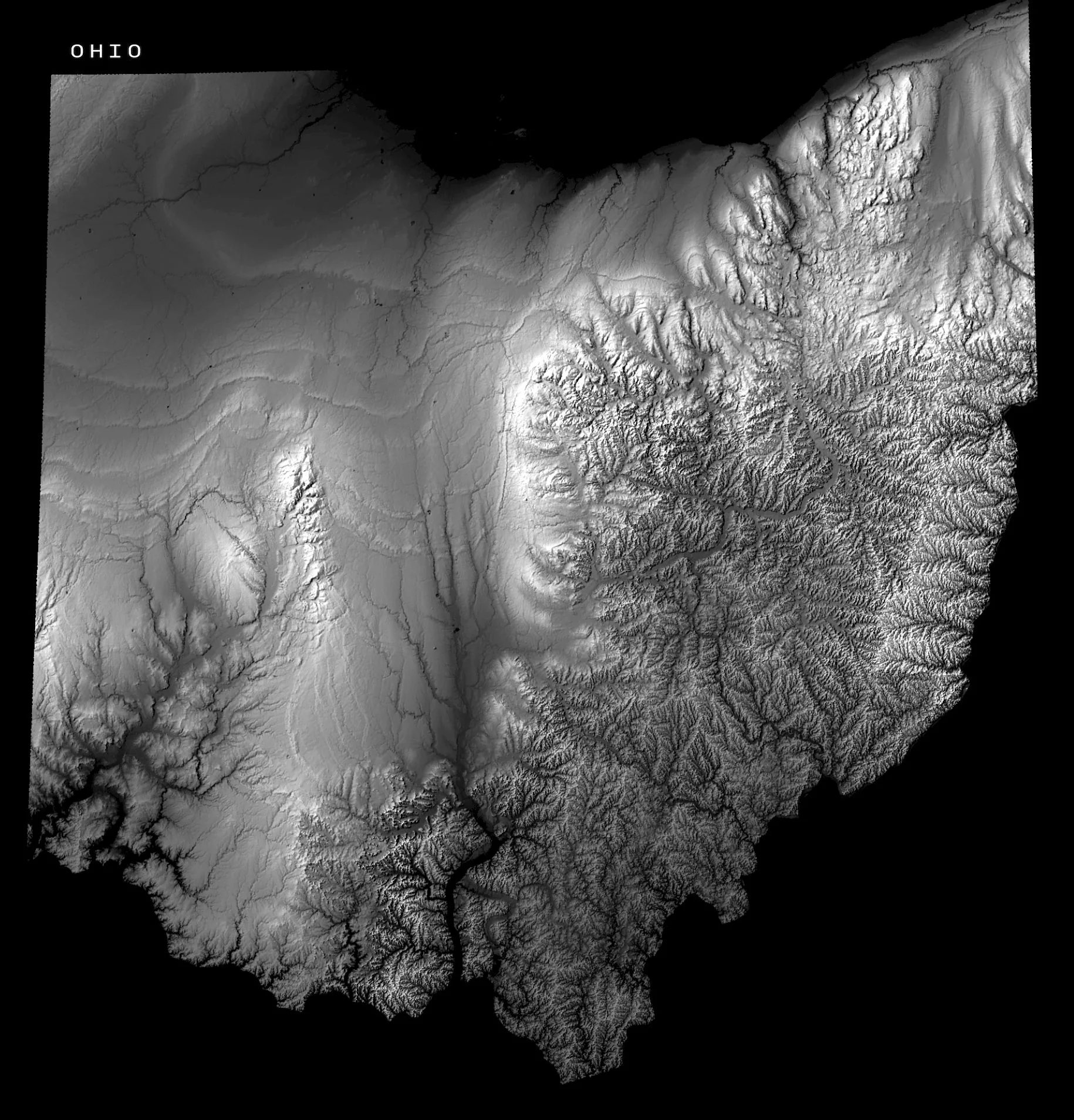 Elevation Map of Ohio