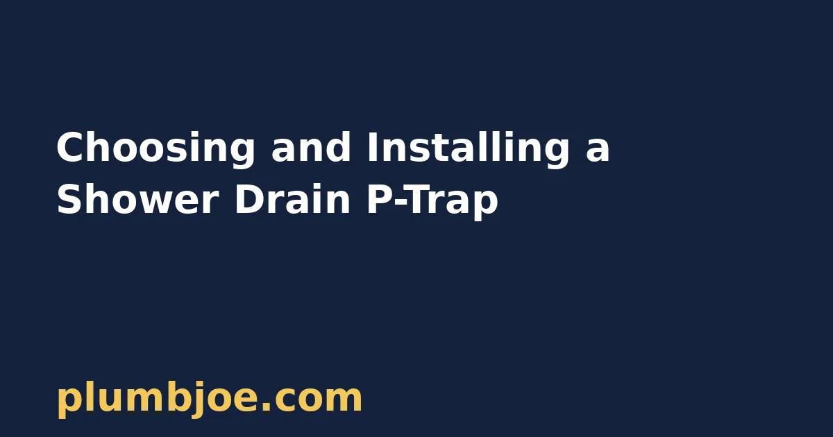 P Trap for Shower Drain