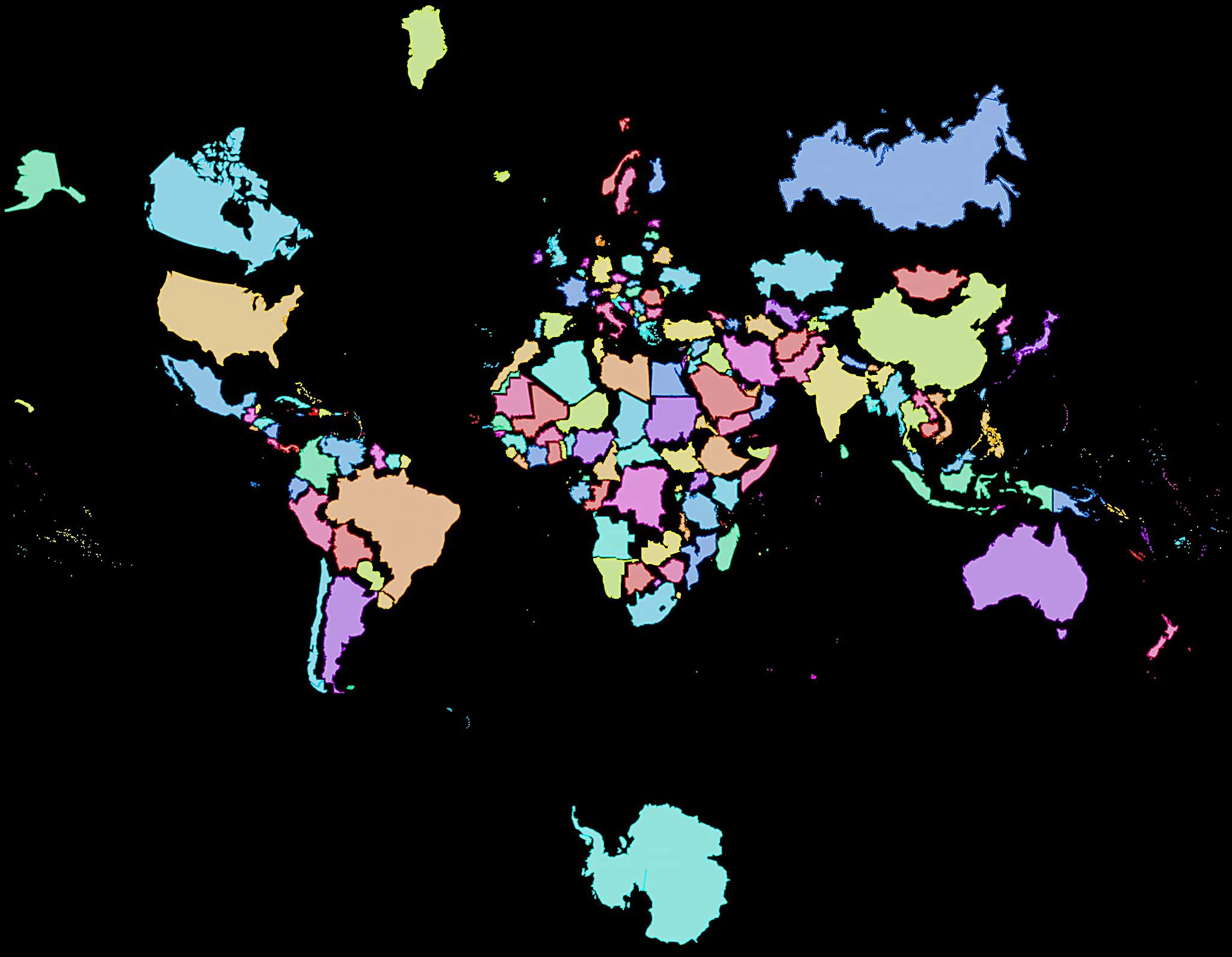 The Real Size of Countries