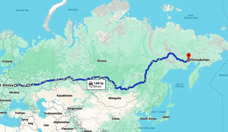 Russia 149-hour drive