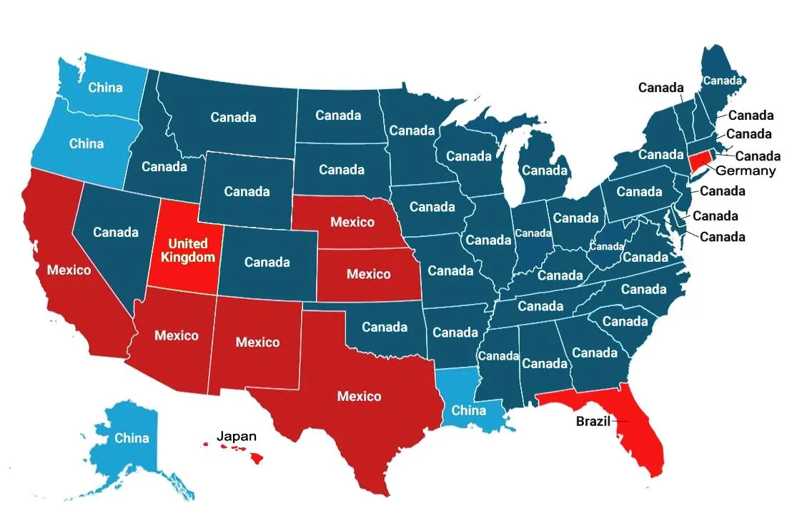 America's Top Export Trading Partner by State